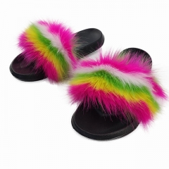 Summer Indoor Faux Slides Wholesale Eva Slipper Women Fur Slide Slippers custom slippers fur