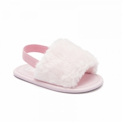 Faux fur baby shoes fur baby slippers for summer fur baby sandals