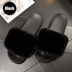 Wholesale Womens Soft Slides Faux Fur Sandals Custom Slides Slipper