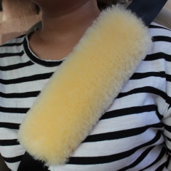Cheap Comfortable Car Plush Sheepskin Seat Belt Cover Sheep Skin Shoulder Strap