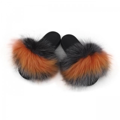 mix color raccoon fur slides