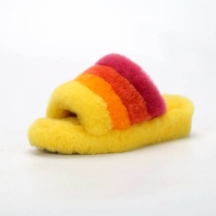 Fluff Yeah Slide in pride Solid  Color Wool slippers wholesale vendor