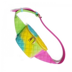 Colorful Neon Jelly Purse Diamond Style PVC Fanny Pack